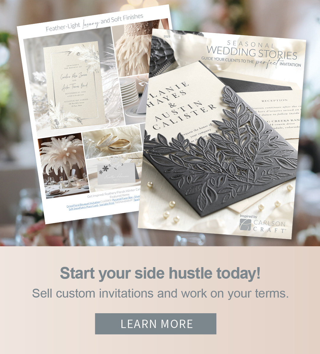 Sell custom invitations and work on your terms.