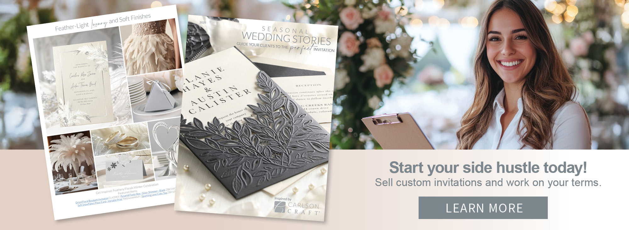 Sell custom invitations and work on your terms.